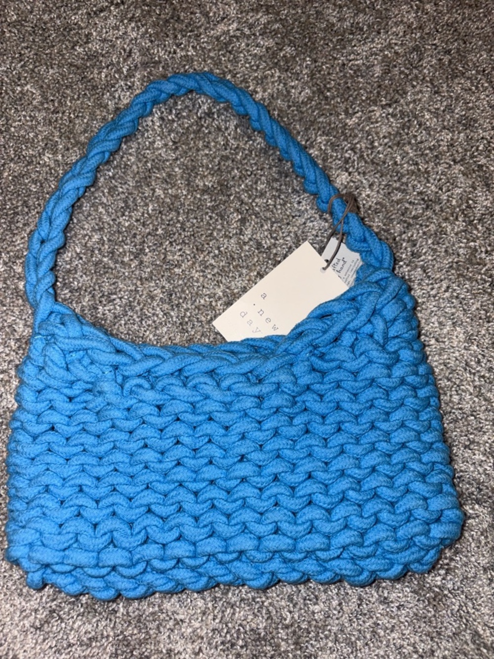 a new day Braided Knit Shoulder Bag in Bright Blue